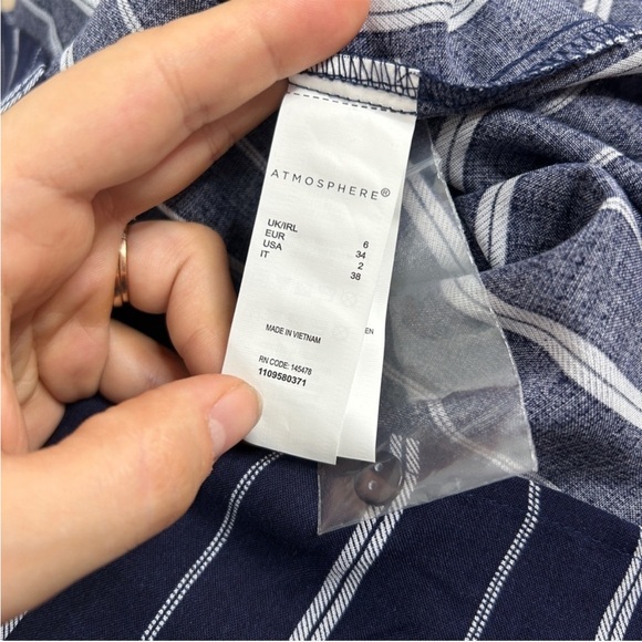 ATMOSPHERE Blue White Striped Dress - Picture 7 of 10